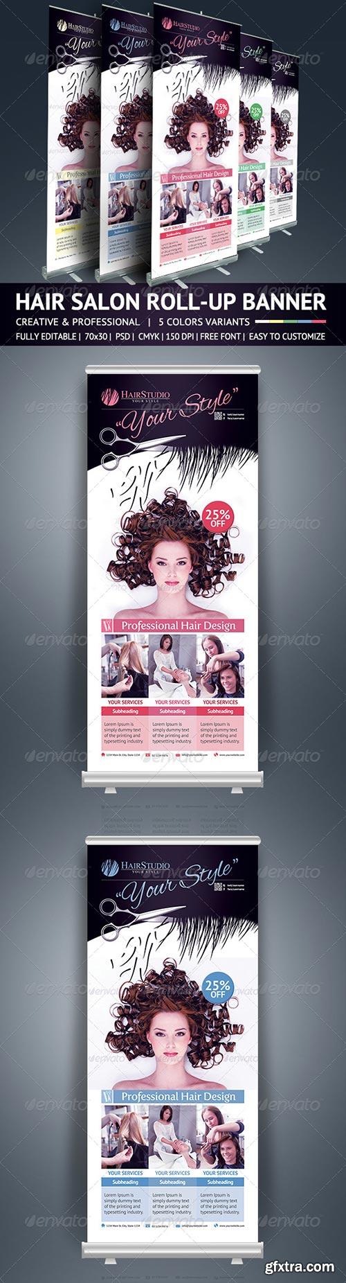 GraphicRiver - Hair Salon Roll Up Banner 5765657