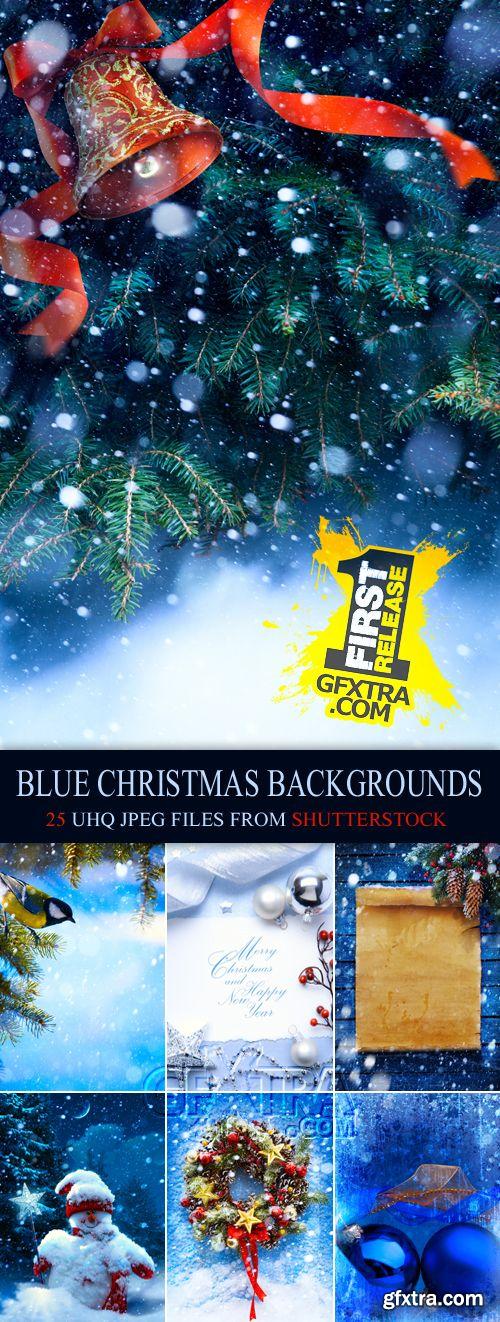 Blue Christmas Backgrounds 25xJPGs