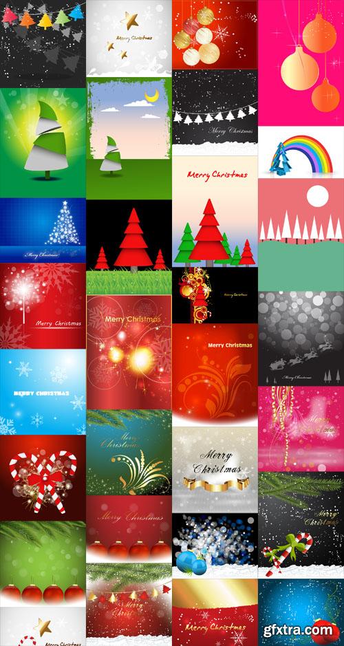 32 Christmas Backgrounds Vector Set