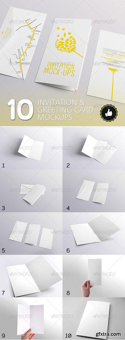Graphicriver - 10 Invitation & Greeting Card Mockups
