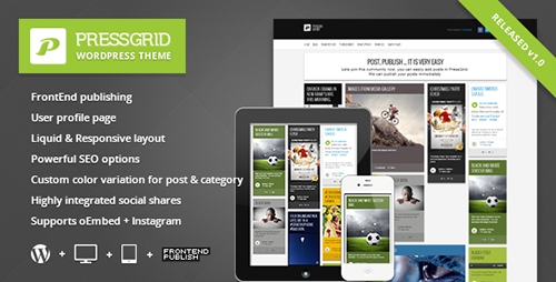 ThemeForest - PressGrid v3.1 - Frontend publishing & Multimedia Theme