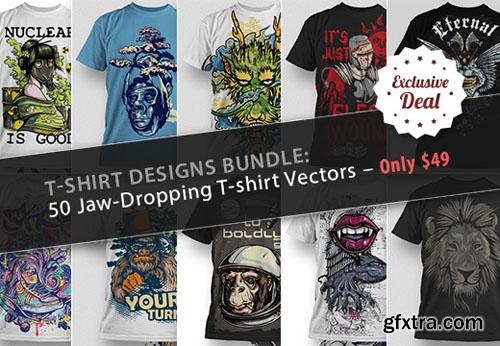 T-shirt Designs Bundle: 50 Jaw-Dropping T-shirt Vectors – Only $49