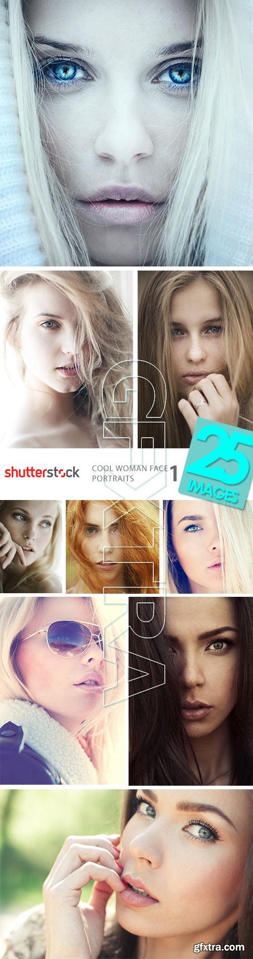 Cool Woman Face Portraits I, 25xJPG