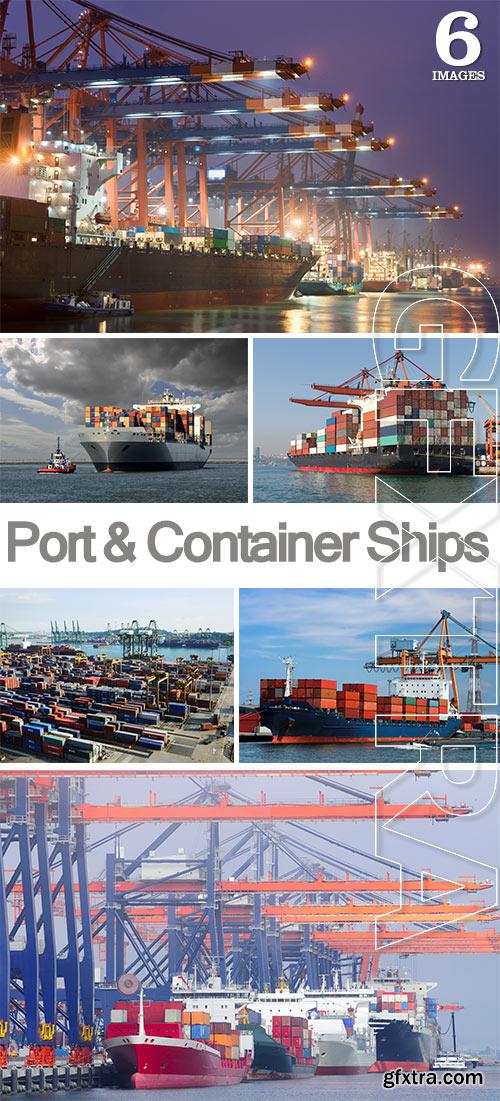 Port & Container Ships 6xJPGs