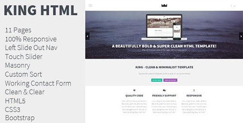 ThemeForest - King - Unique HTML Template - RIP