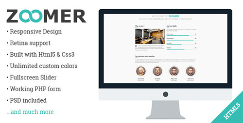 ThemeForest - Zoomer - Onepage Responsive HTML5 Template - FULL