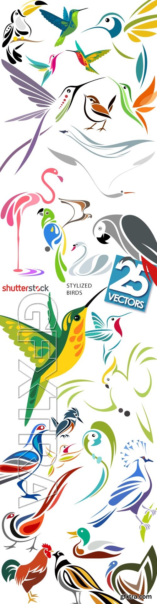 Stylized Birds I, 25xEPS