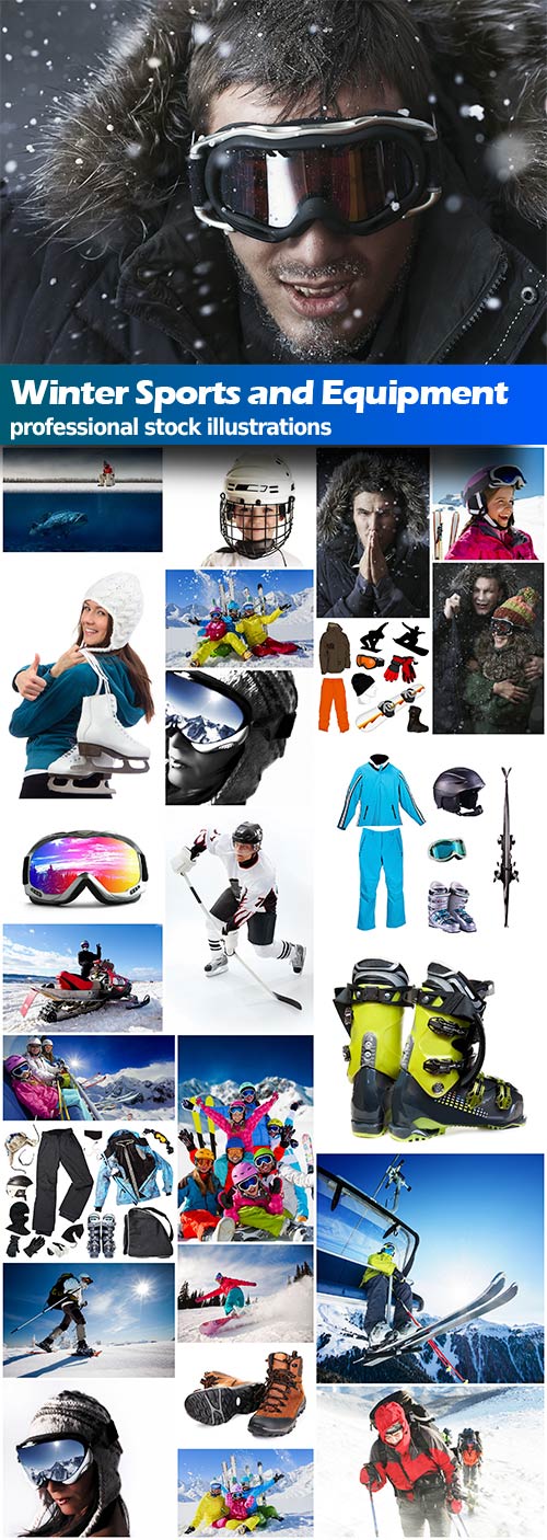 Winter Sports and equipment - 25x JPEGs