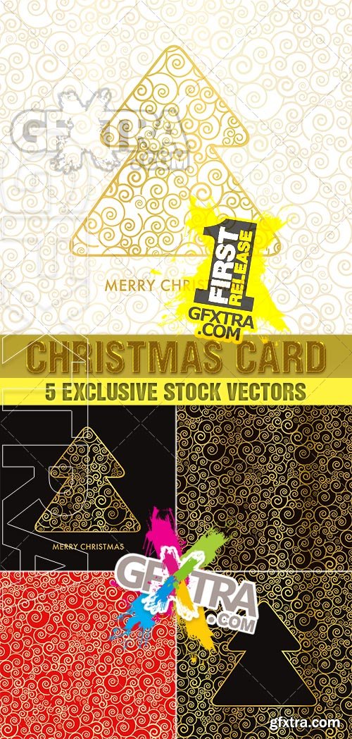 Beautiful golden Christmas cards, backgrounds - VectorStock