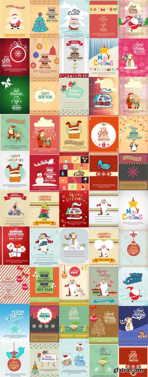 50 Christmas Vector Illustrations Set 1