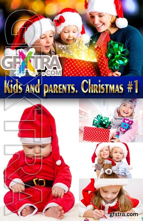 Children and parents on New Year\'s #1 - Stock Photo