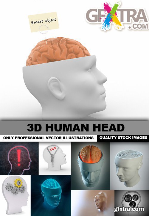 3D Human Head 25xJPG