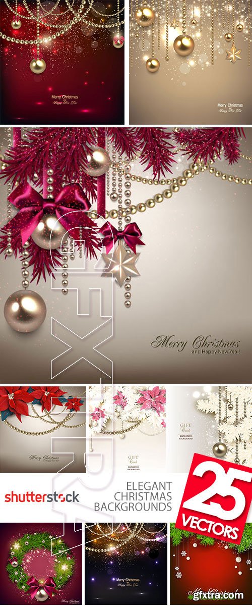 Elegant Christmas Backgrounds 25xEPS