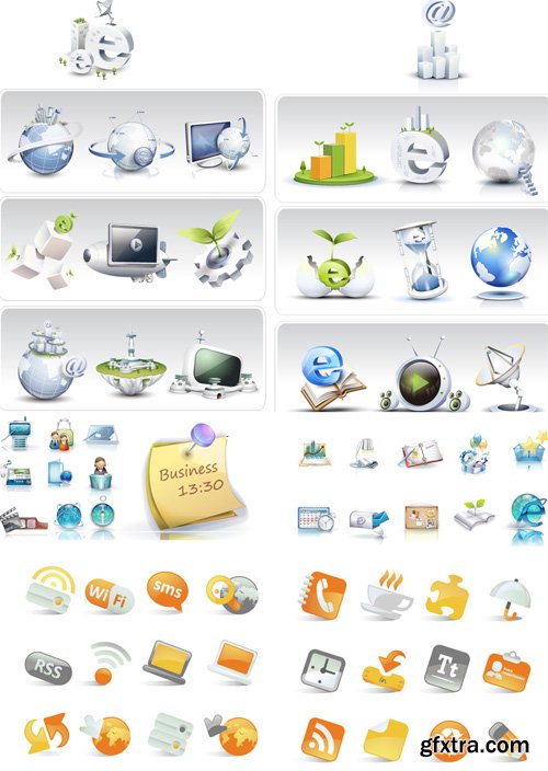 Business and Social Vector Icon Set