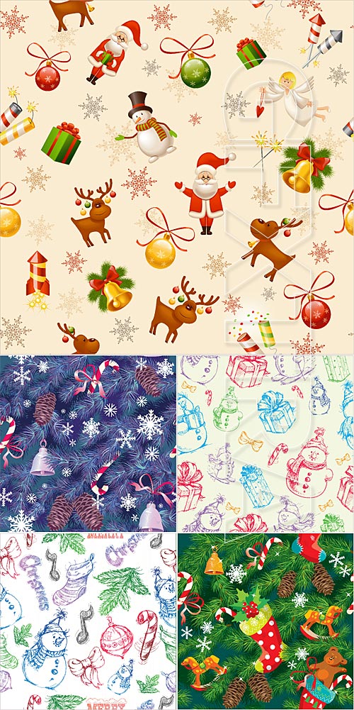 Christmas seamless vector patterns
