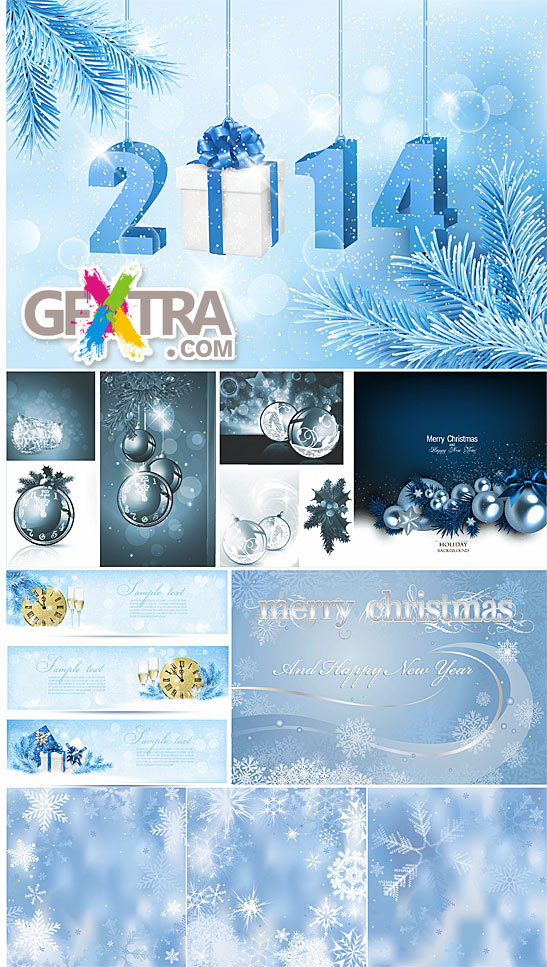 Blue 2014 Christmas backgrounds