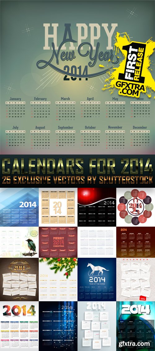 Calendars for 2014 Vol.7, 25xEPS