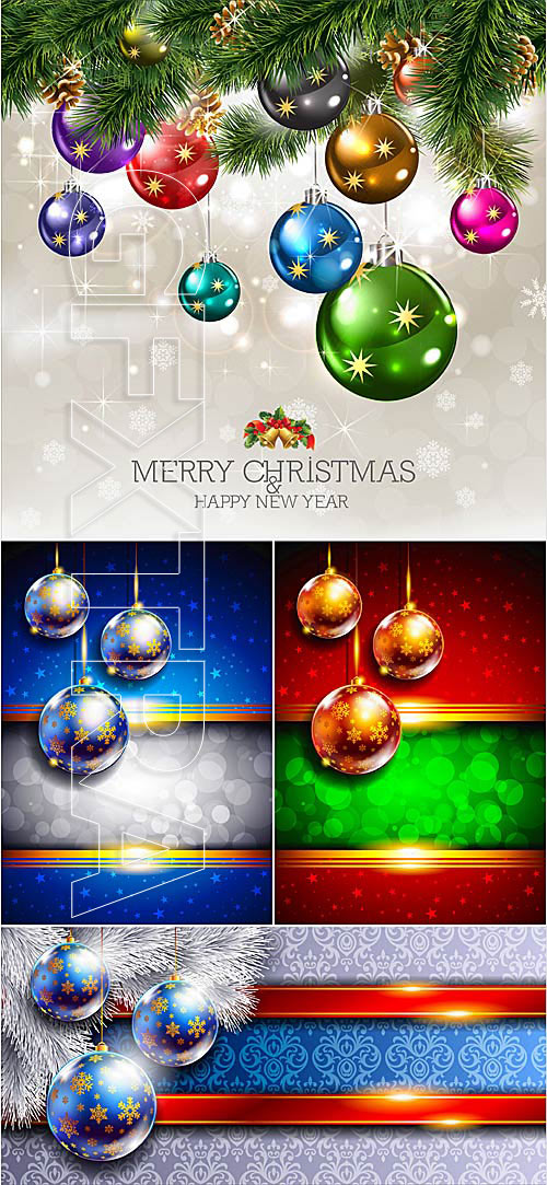 Christmas backgrounds with shiny balls