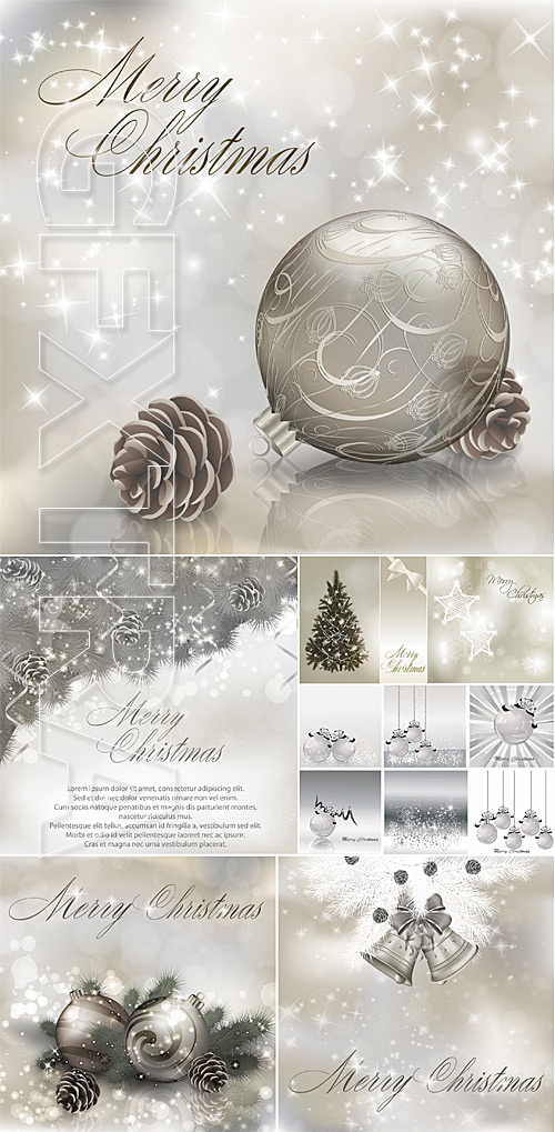Silver Christmas vector backgrounds