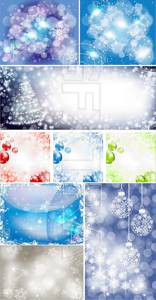Winter Christmas backgrounds with snowflakes
