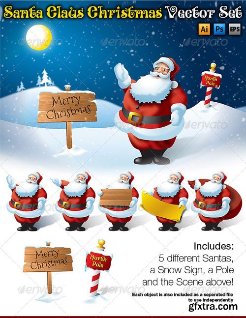 GraphicRiver - Santa Claus Christmas Vector Set