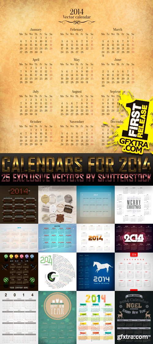 Calendars for 2014 Vol.8, 25xEPS