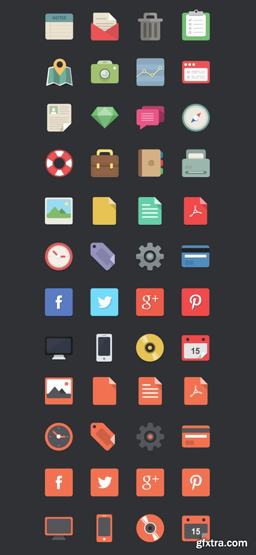 48 Flat Designer Icons