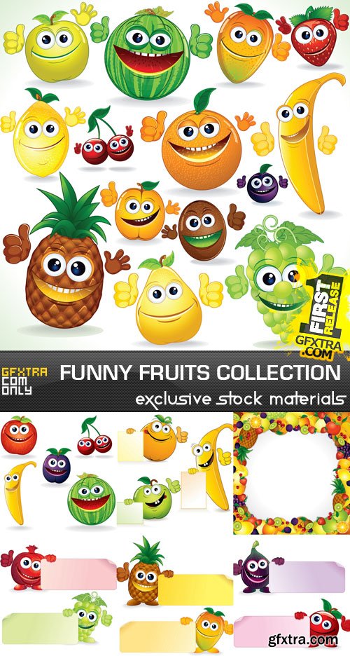 Funny Fruits Collection 17xEPS & 8xJPG