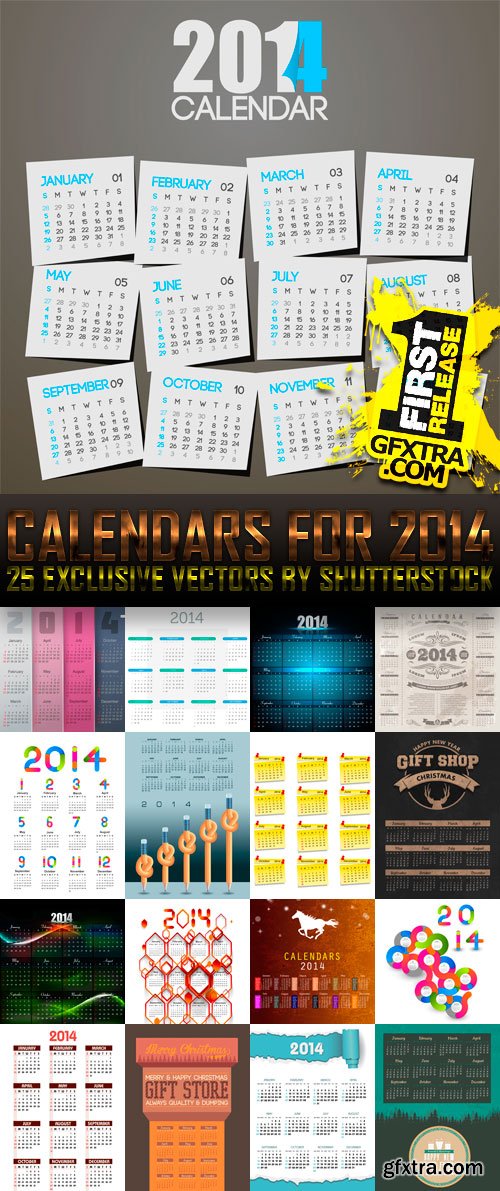 Calendars for 2014 Vol.9, 25xEPS