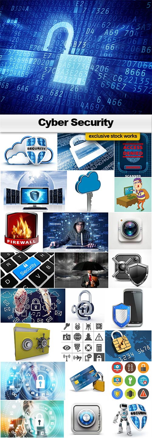 Cyber Security Collection - 17 JPEGs + 8 EPS