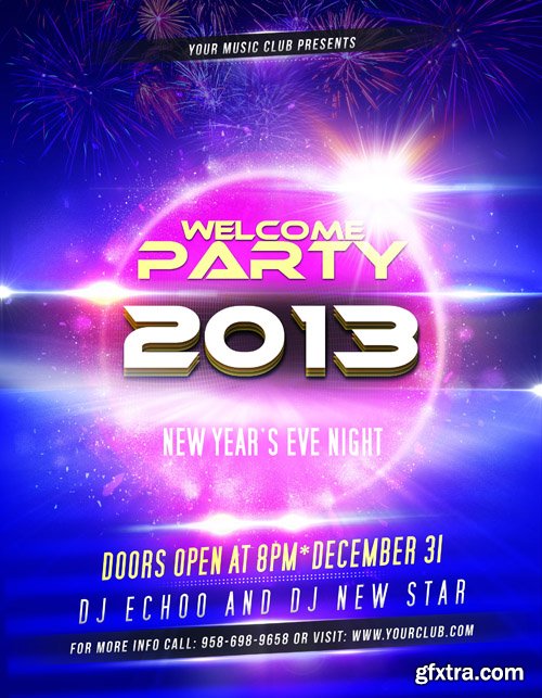 New Years Eve Night Flyer Template