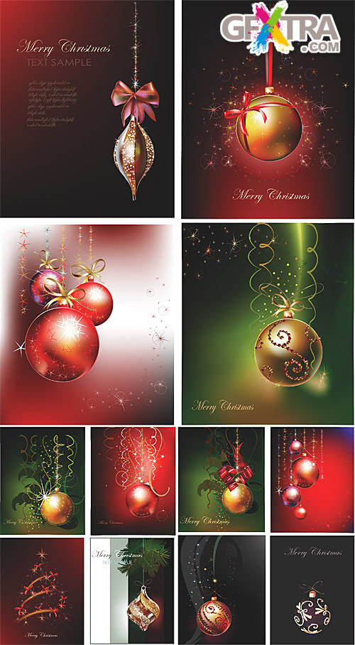 Christmas cards with balls