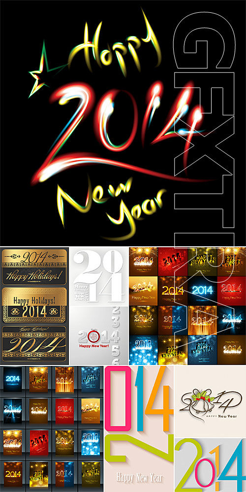New year 2014 backgrounds,cards and brochures