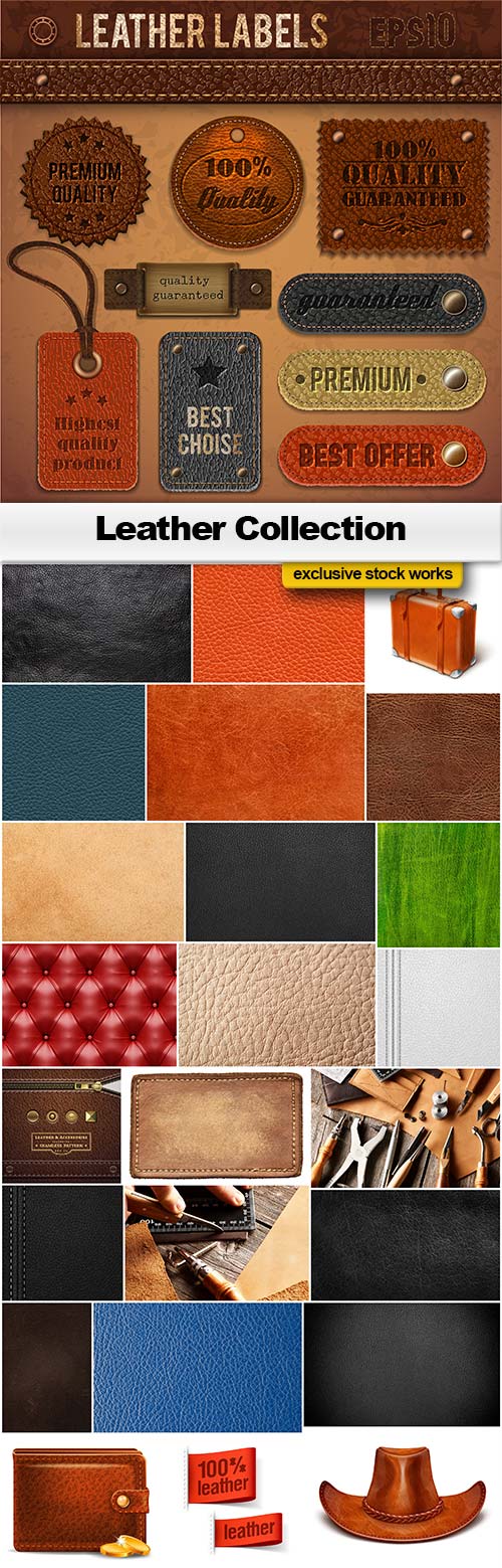 Leather Collection (Textures, Patterns and Elements) 17xJPG & 8XEPS