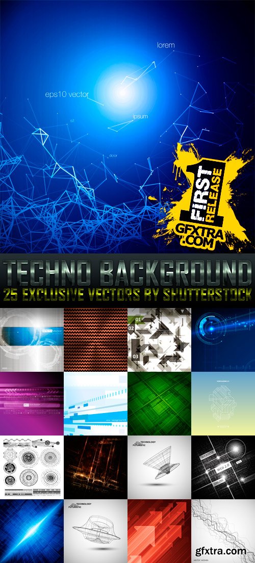 Techno Background 25xEPS
