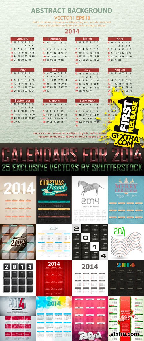 Calendars for 2014 Vol.10, 25xEPS