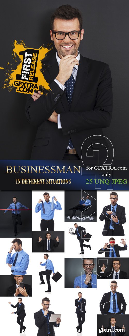 Businessman in Different Situations 25xJPG