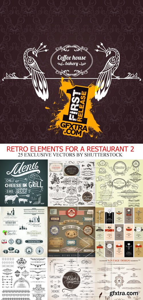 Retro Elements for a Restaurant Designs II, 25xEPS