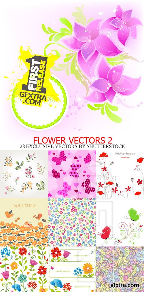 Flower Vectors II, 28xEPS