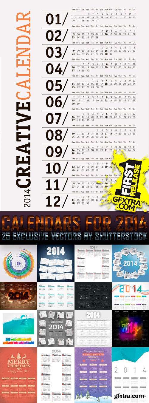 Calendars for 2014 Vol.11, 25xEPS