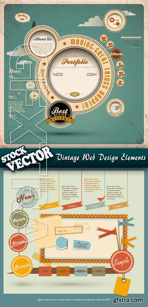 Stock Vector - Vintage Web Design Elements