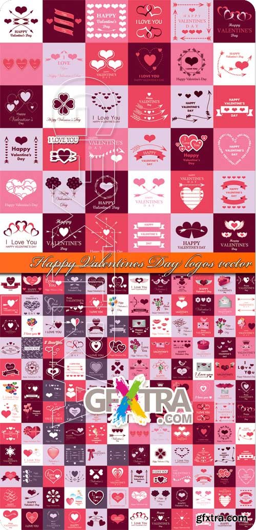 Happy Valentines Day logos vector