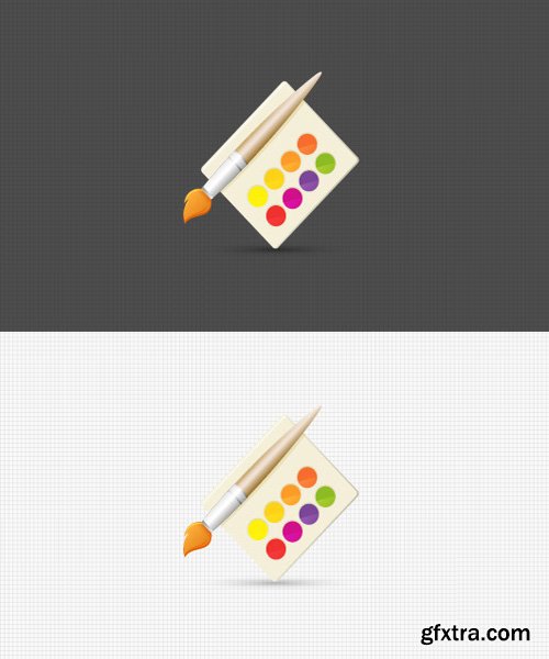 Sexy Watercolor & Paint Brush Icon Illustration (Vector)