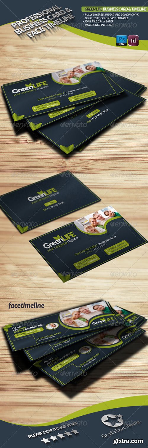 GraphicRiver - Green Life Business Card & Face-Timeline