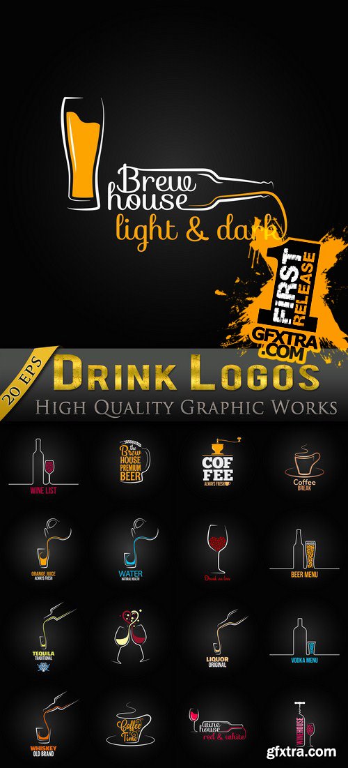 Exclusive SS - Drink Logos Collection, 20xEPS