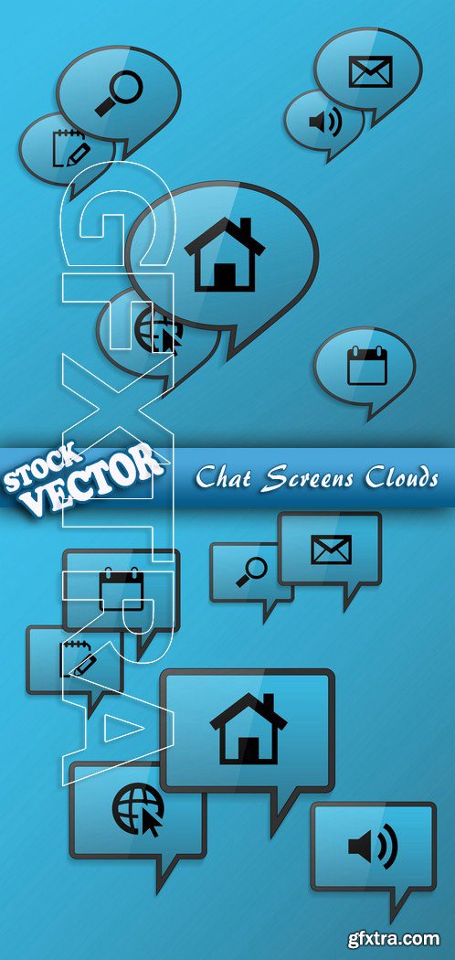 Stock Vector - Chat Screens Clouds