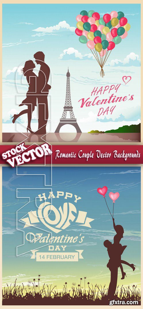 Stock Vector - Romantic Couple Vector Background