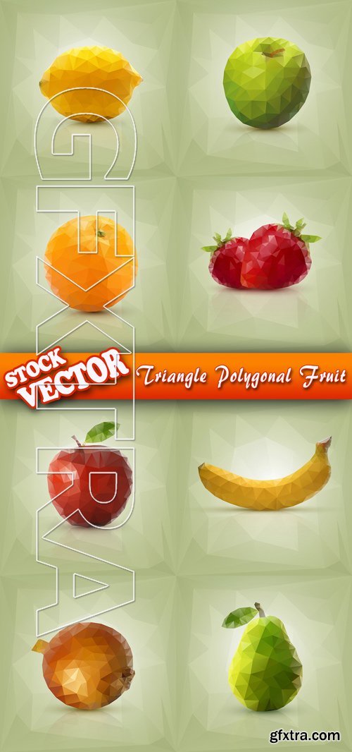 Stock Vector - Triangle Polygonal Fruit