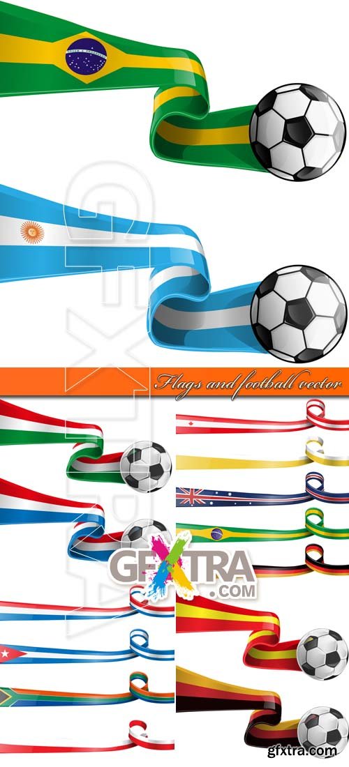 Flags and football vector