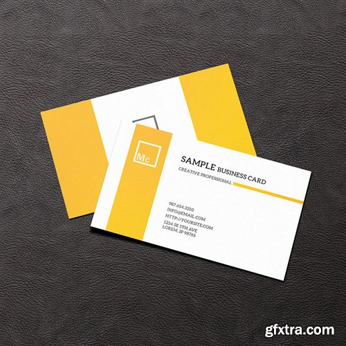 Business Card Mock-up on Leather Background